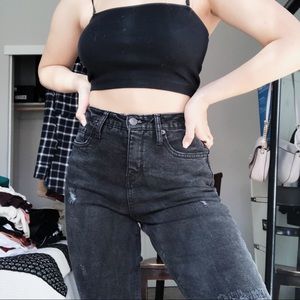 BLACK HIGH WAISTED JEANS